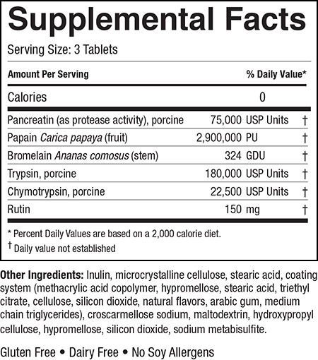 Medizym Systemic Enzyme Formula 800 Enteric-Coated Tablets