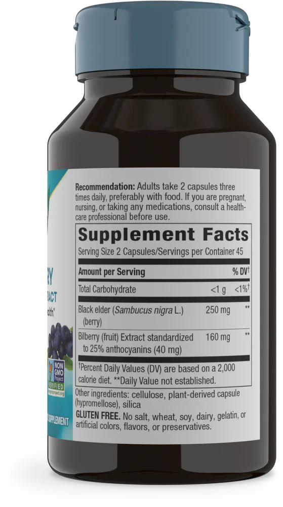 Bilberry Standardized 90 Veg Capsules by Nature's Way