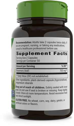 Rosemary Leaf 100 Vegan Capsules by Nature's Way