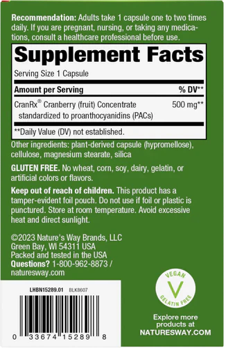 CranRx Bioactive Cranberry 30 Vegetarian Capsules by Nature's Way
