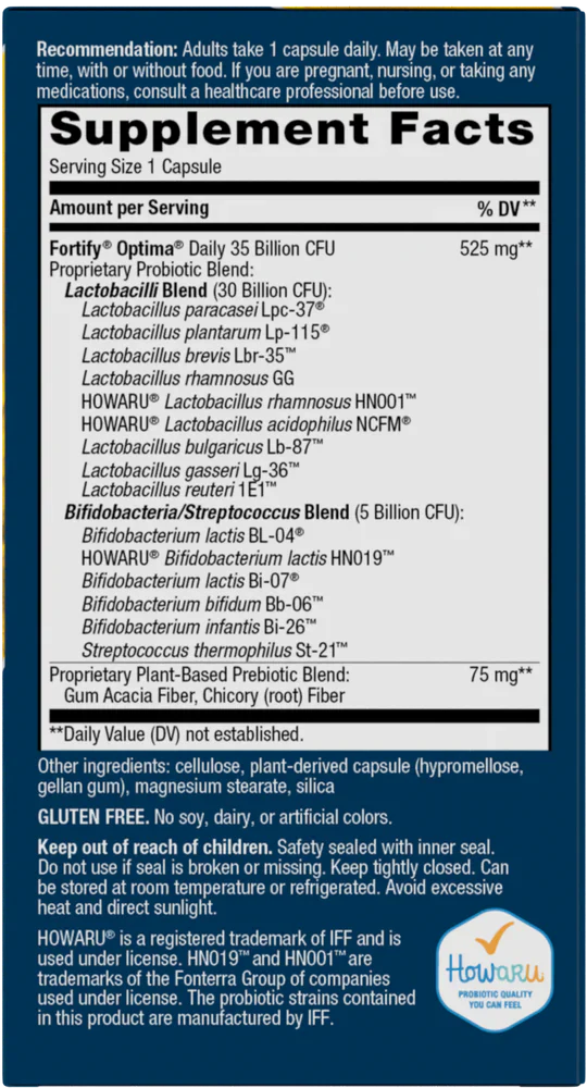 Optima® Probiotic, Fortify® 35 Billion, 30 Delayed-Release Capsules by Nature's Way