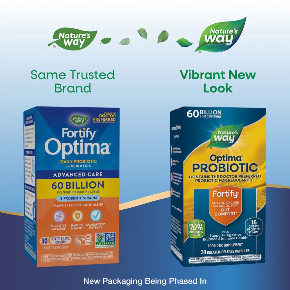 Fortify® Optima® Advanced Care 60 Billion Probiotic + Prebiotics, 30 Capsules, by Nature's Way