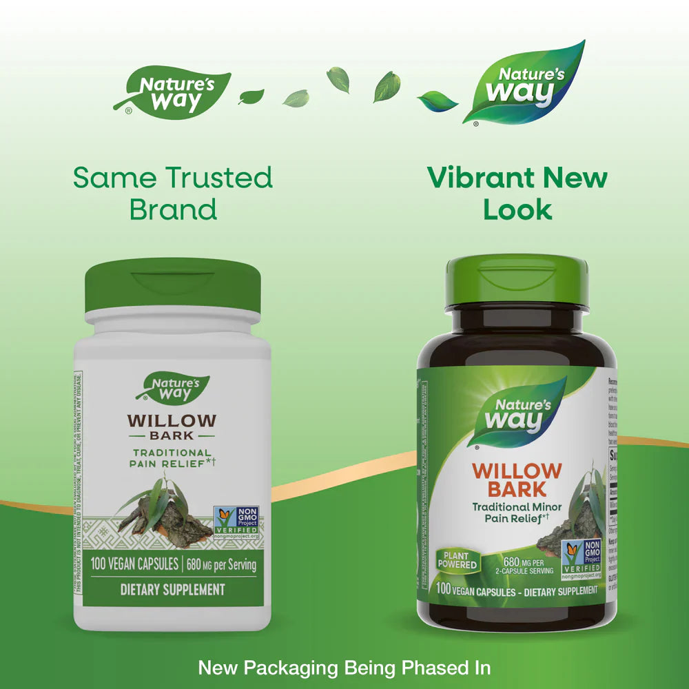 Willow Bark, 680 mg, 100 Vegan Capsules (340 mg per Capsule) by Nature's Way