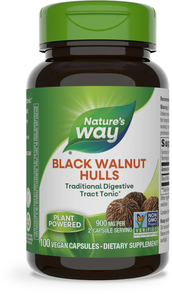 Black Walnut Hulls 900 mg 100 Veg Capsules by Nature's Way
