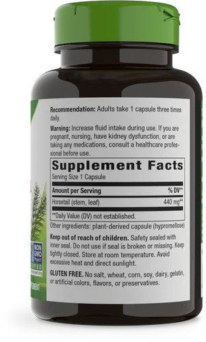 Horsetail Grass 440 mg 100 Vegetarian Capsules by Nature's Way
