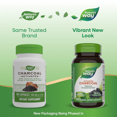Activated Charcoal 560 mg 100 Capsules