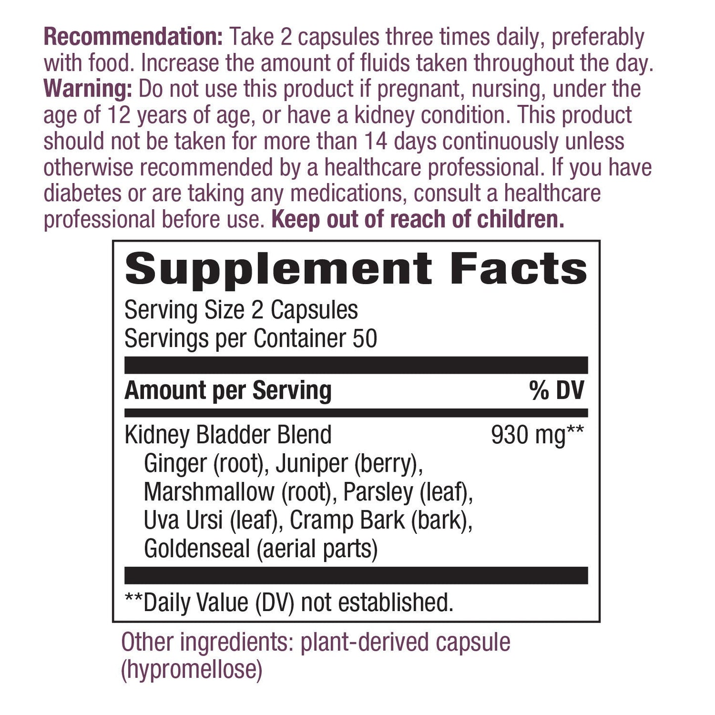 Kidney Bladder 465 mg 100 Vege Capsules by Nature's Way best price