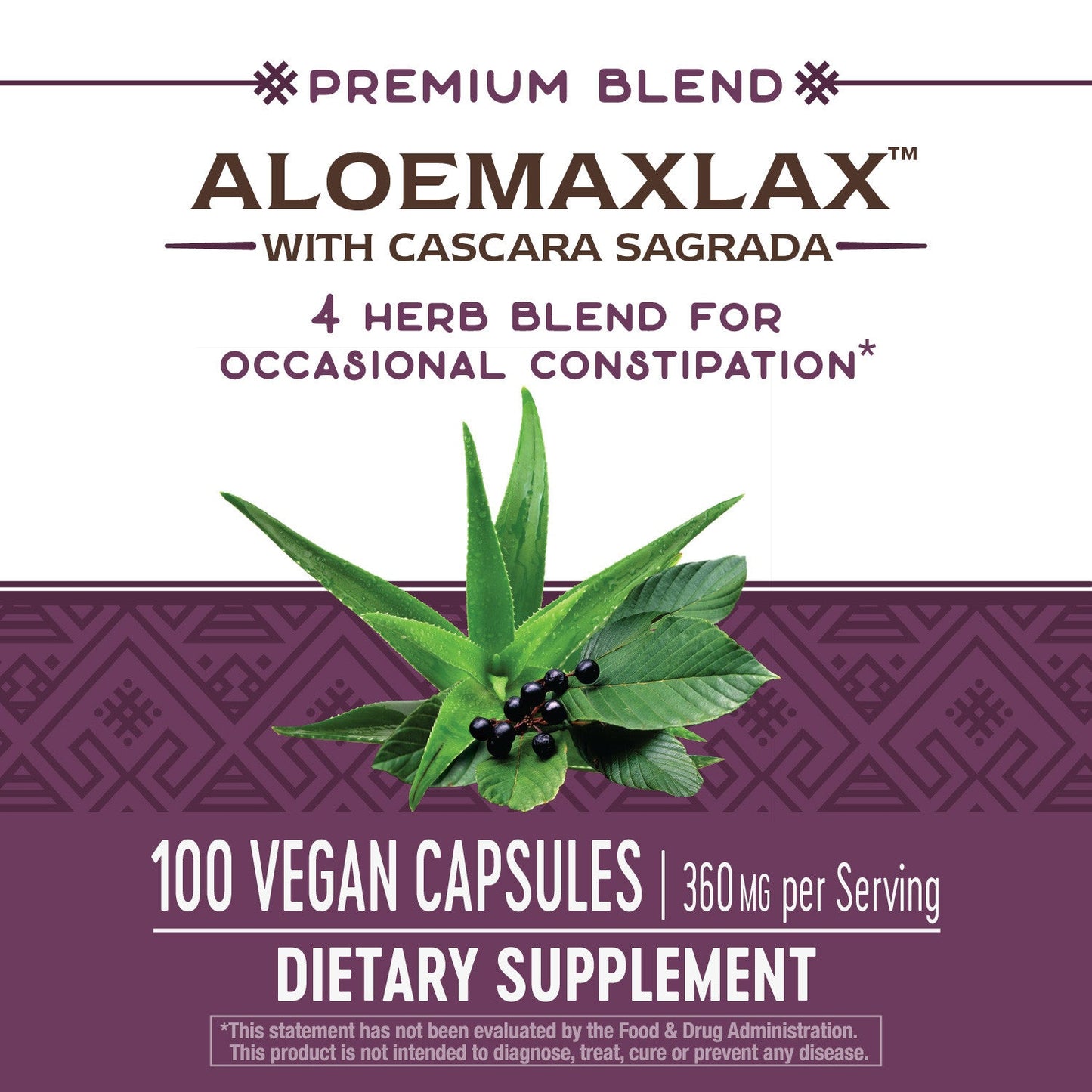 AloeMaxLax with Cascara Sagrada 100 Vegetarian Capsules by Nature's Way best price