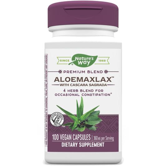 AloeMaxLax with Cascara Sagrada 100 Vegetarian Capsules by Nature's Way best price