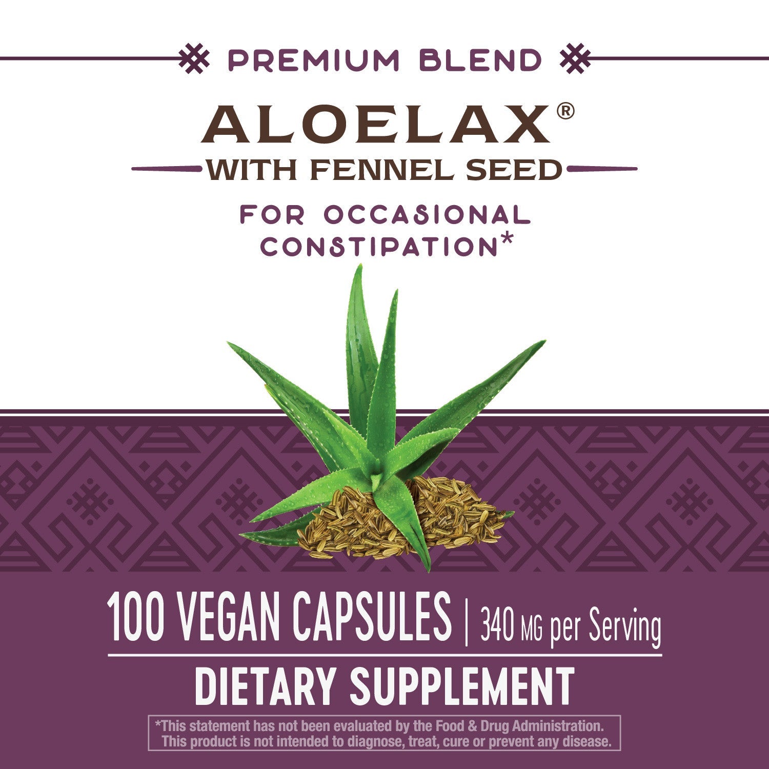 Aloelax with Fennel Seed 500 mg 100 Vegetarian Capsules by Nature's Way best price