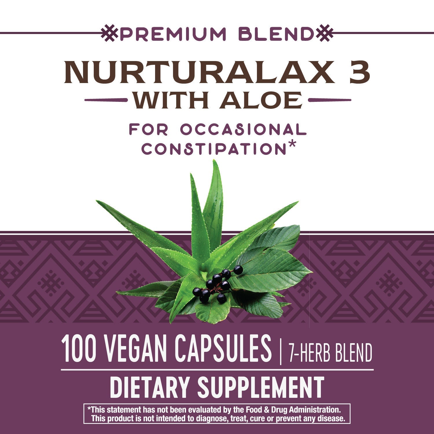 Nurturalax 3 with Aloe 100 Vegetarian Capsules by Nature's Way best price