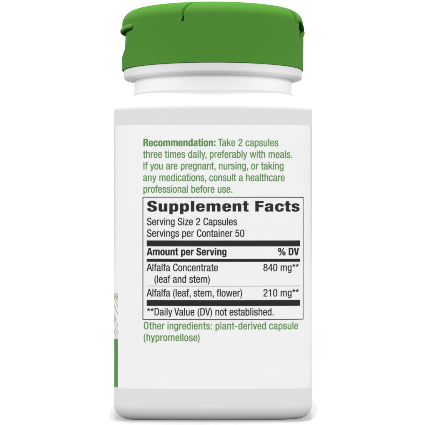 Alfa-Max Alfalfa Concentrate 840 mg 100 Vegan Capsules by Nature's Way best price