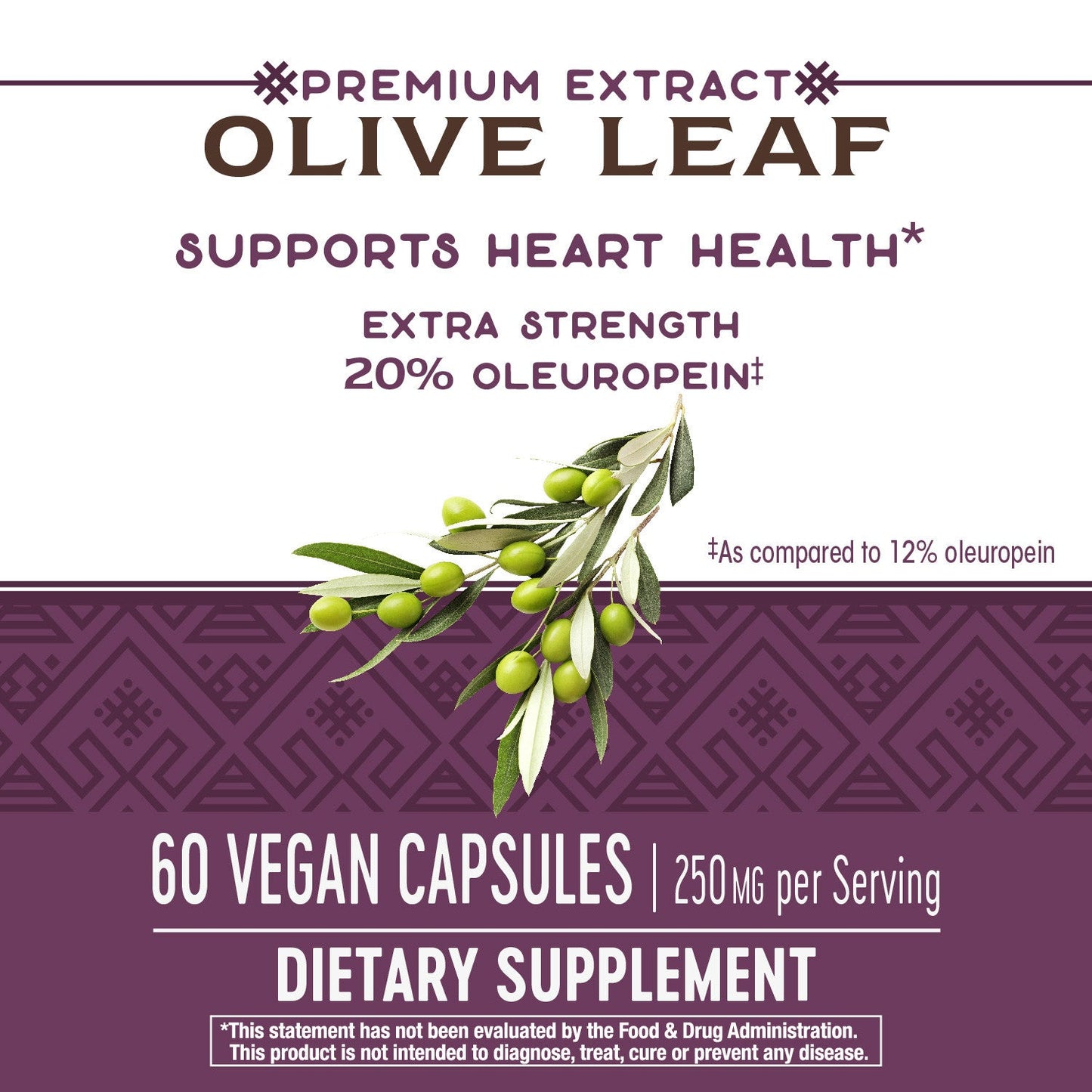 Olive Leaf Standardized 20% Oleuropein 60 Veg Capsules by Nature's Way best price