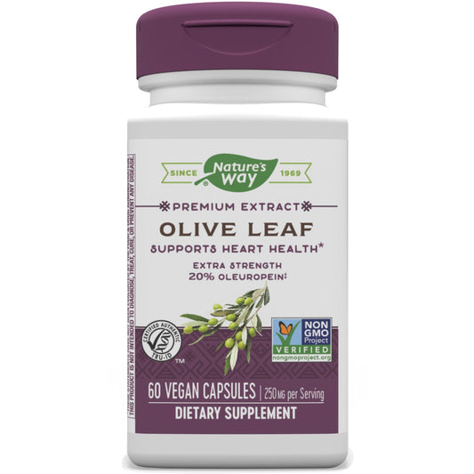 Olive Leaf Standardized 20% Oleuropein 60 Veg Capsules by Nature's Way best price