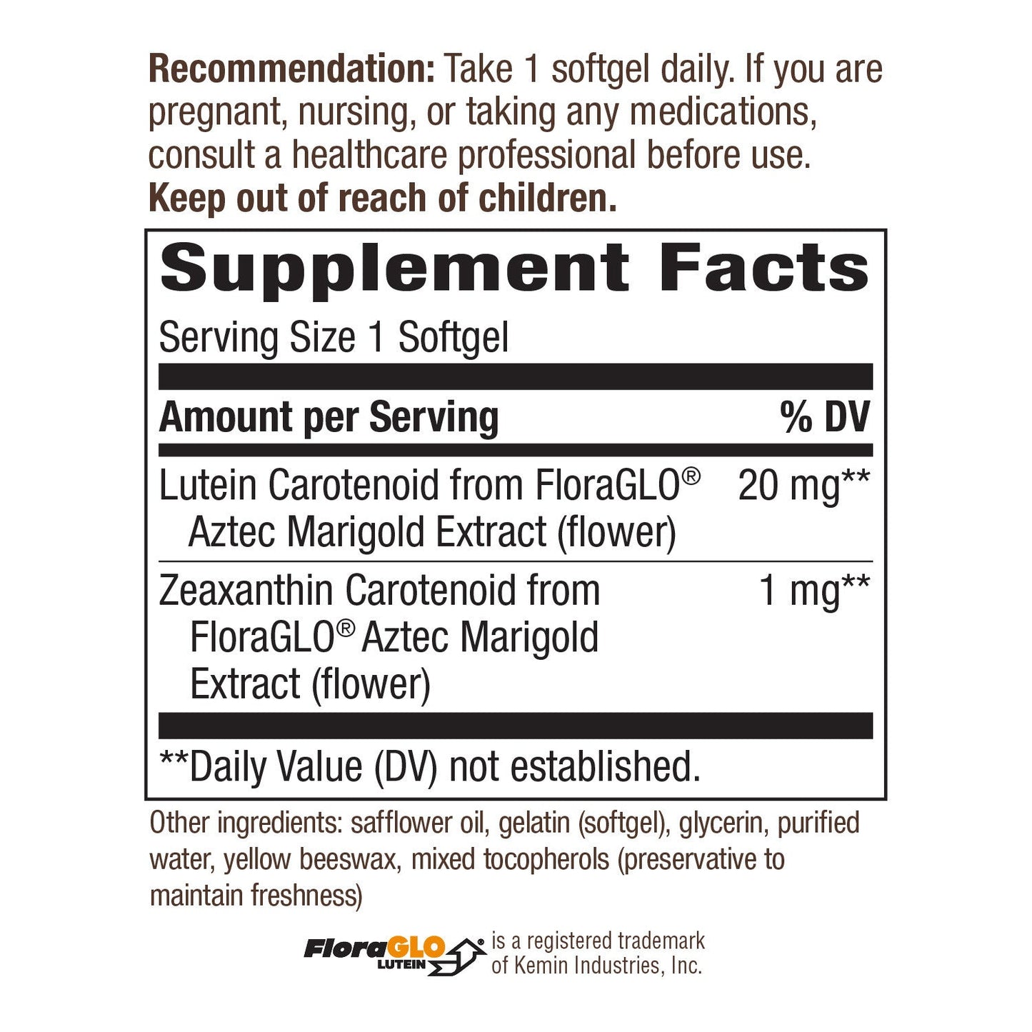 Lutein 20 mg 60 Softgels by Nature's Way best price