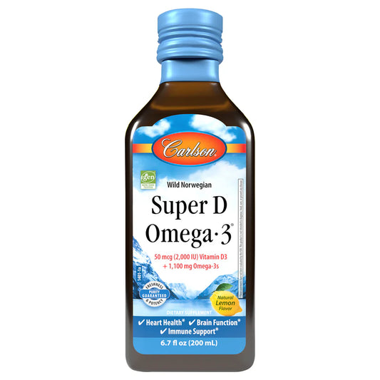 Super D Omega-3, 2,000 IU (50 mcg) Vitamin D3 + 1,100 Omega 3s, 6.7 oz (200ml) by Carlson