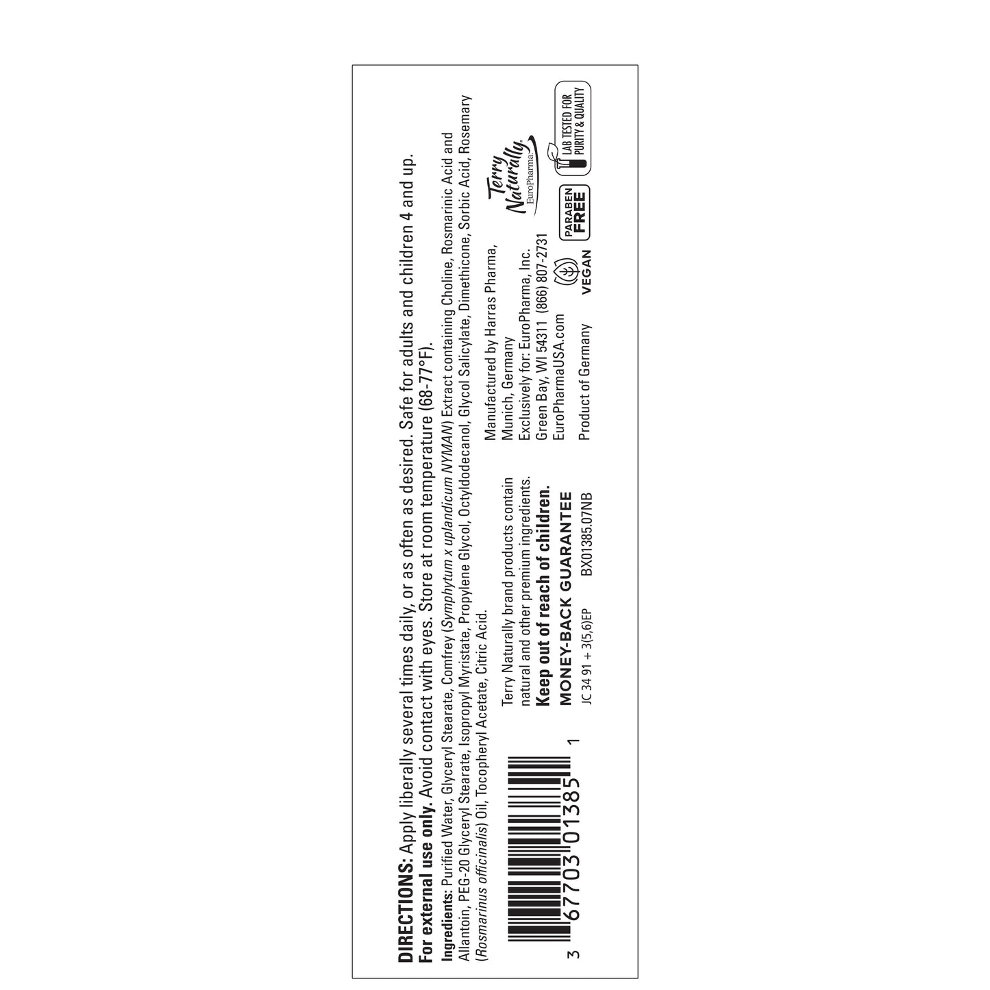 Terry Naturally Traumaplant Comfrey Cream 1.76 oz (50 g)