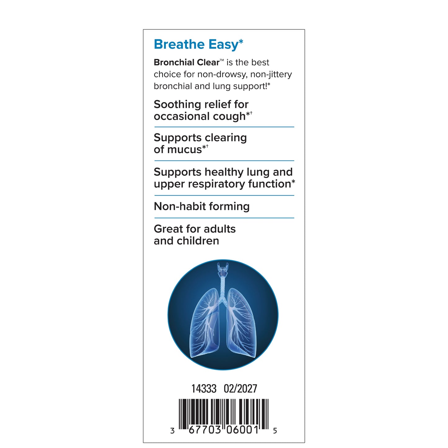 Terry Naturally Bronchial Clear Liquid Syrup 3.4 oz (100 ml)