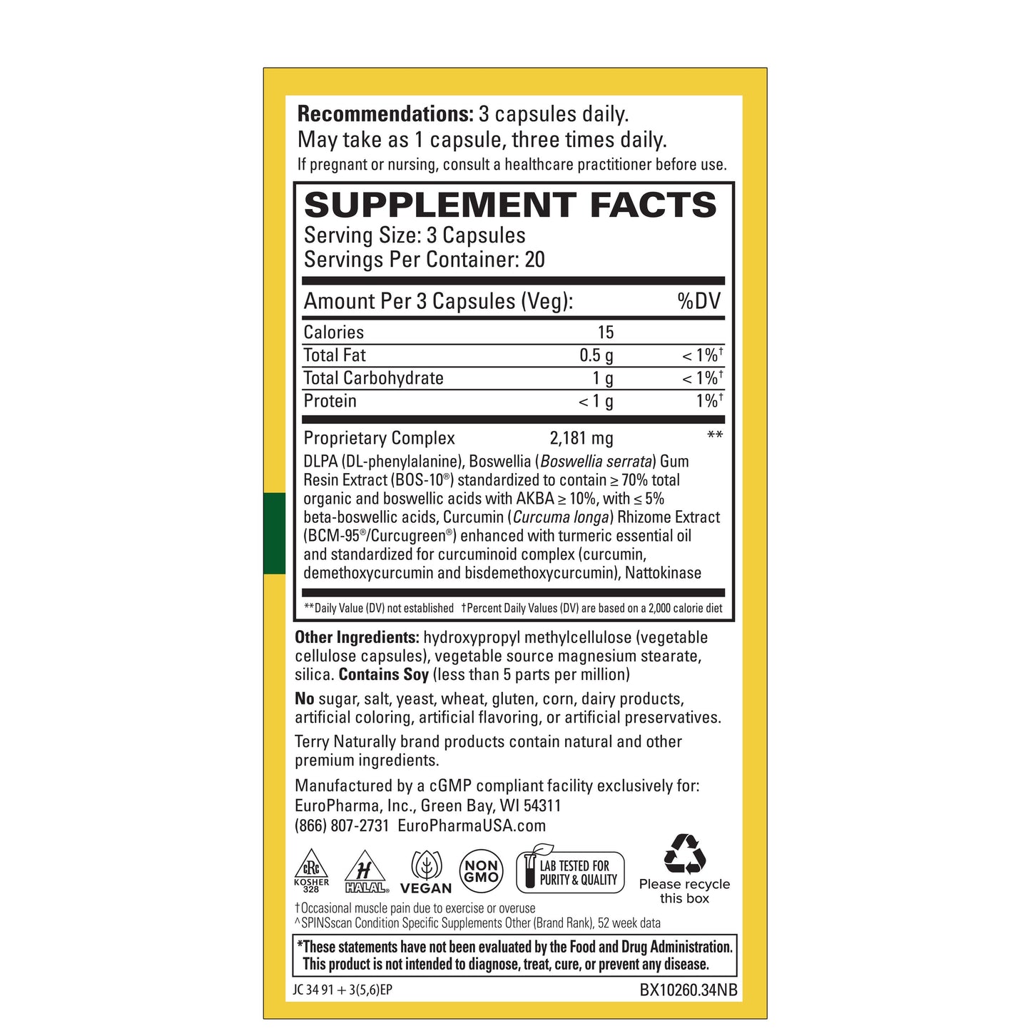 Terry Naturally Curamin 60 Capsules