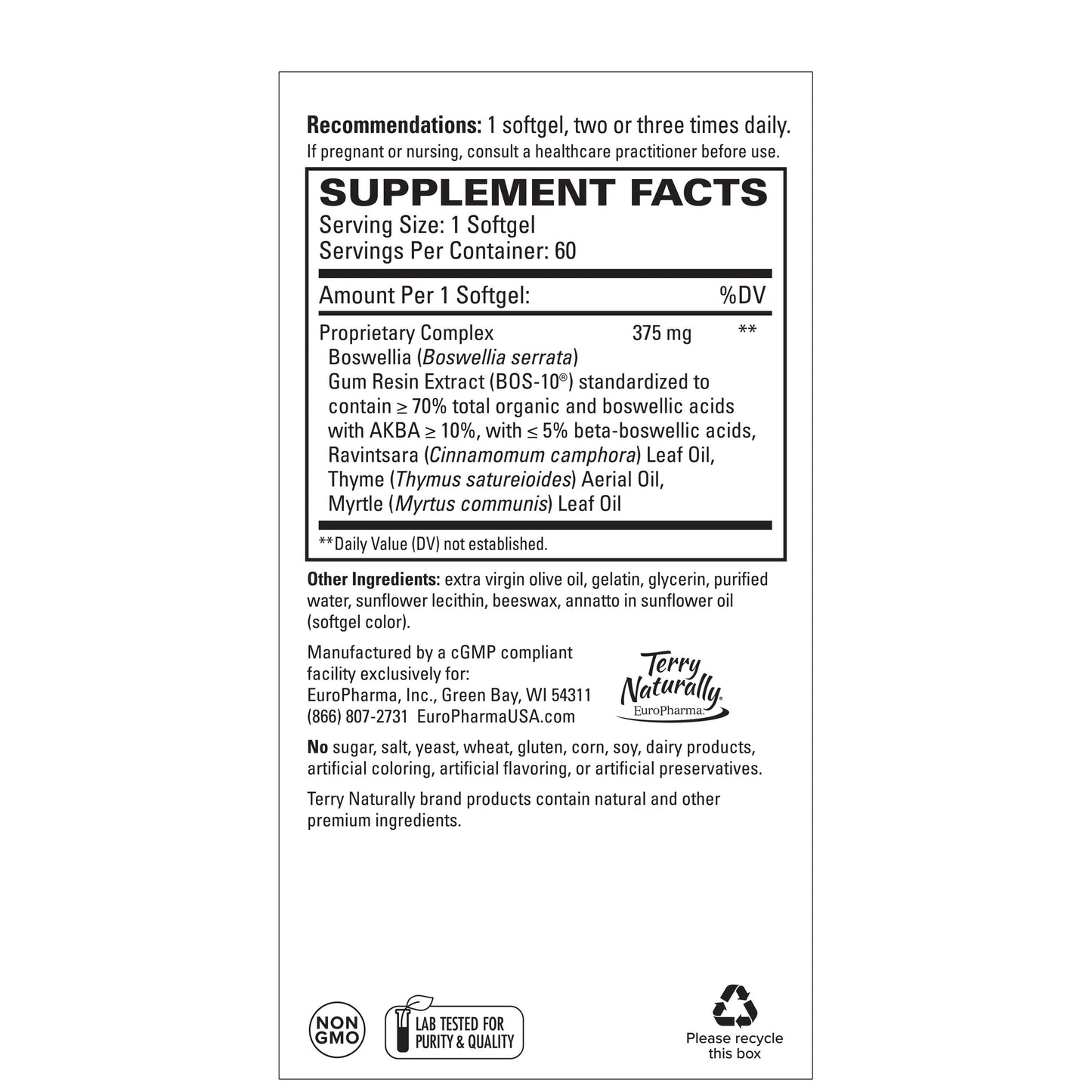 Terry Naturally BosMed Respiratory Support 60 Softgels