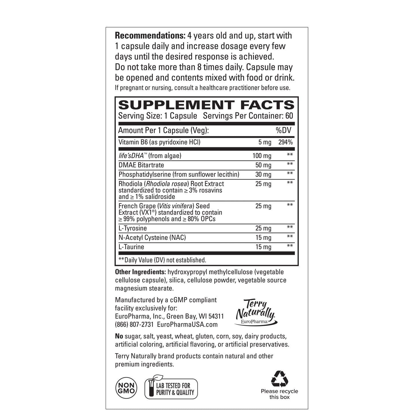 Terry Naturally Calm Kids 60 Capsules