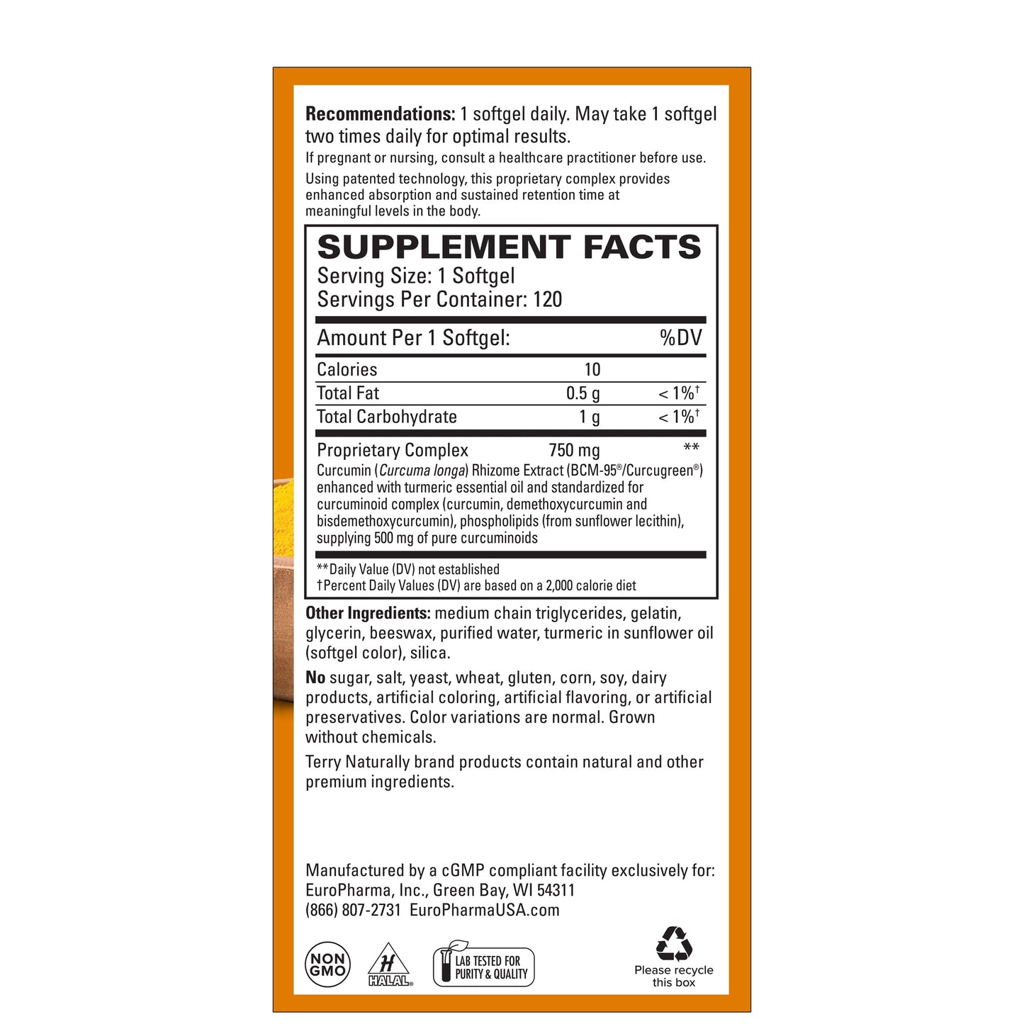Terry Naturally CuraMed 750 mg 120 Softgels