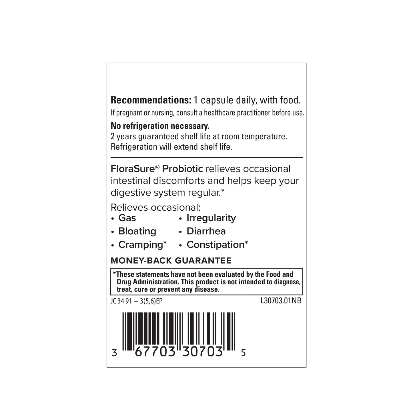 Terry Naturally FloraSure® Probiotic (formerly Colon & Bowel Probiotic) 30 Capsules, by Europharma