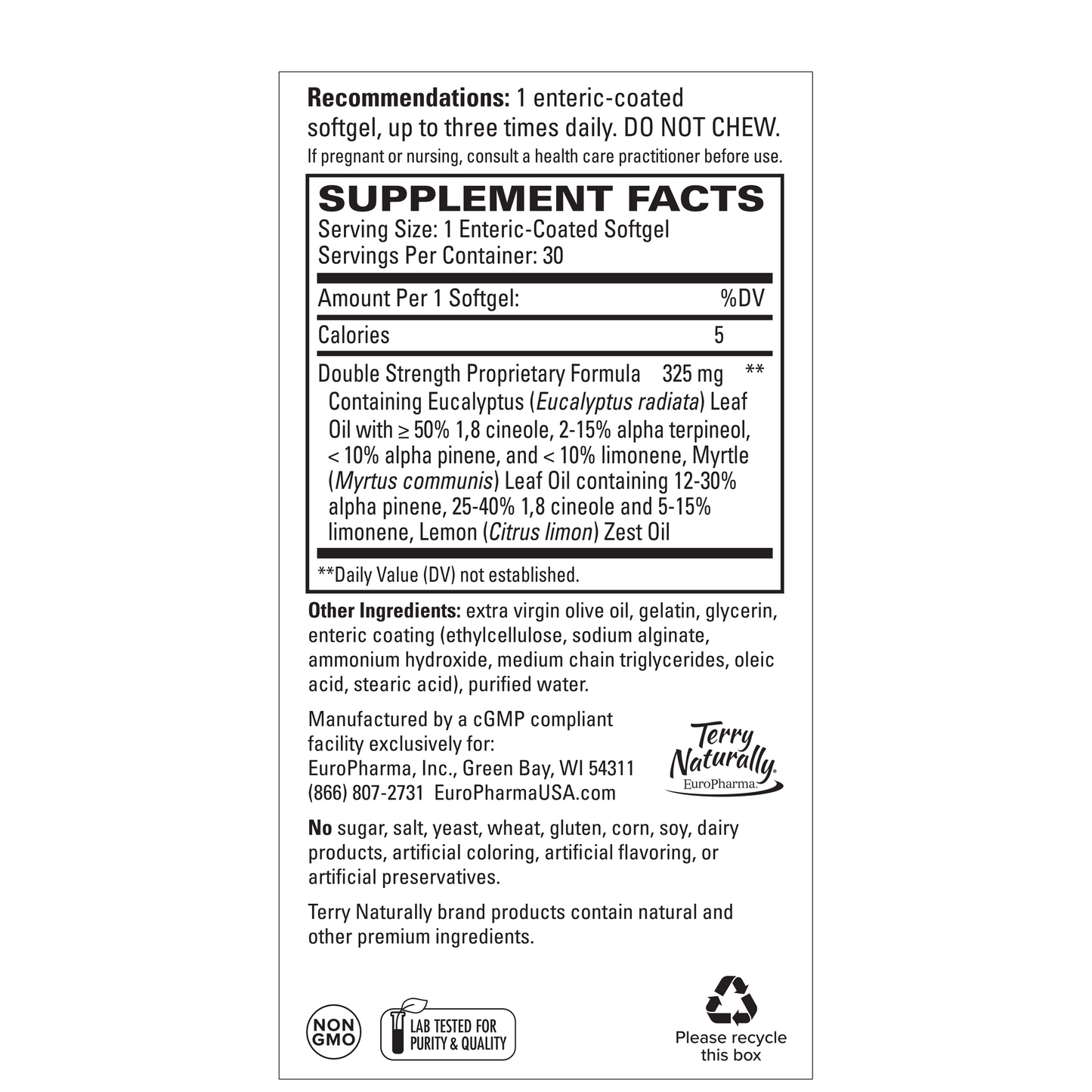 Terry Naturally SinuCare Extra Strength 30 Softgels