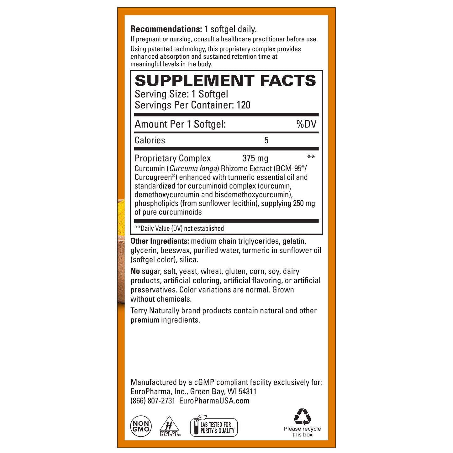 Terry Naturally CuraMed 375 mg 120 Softgels