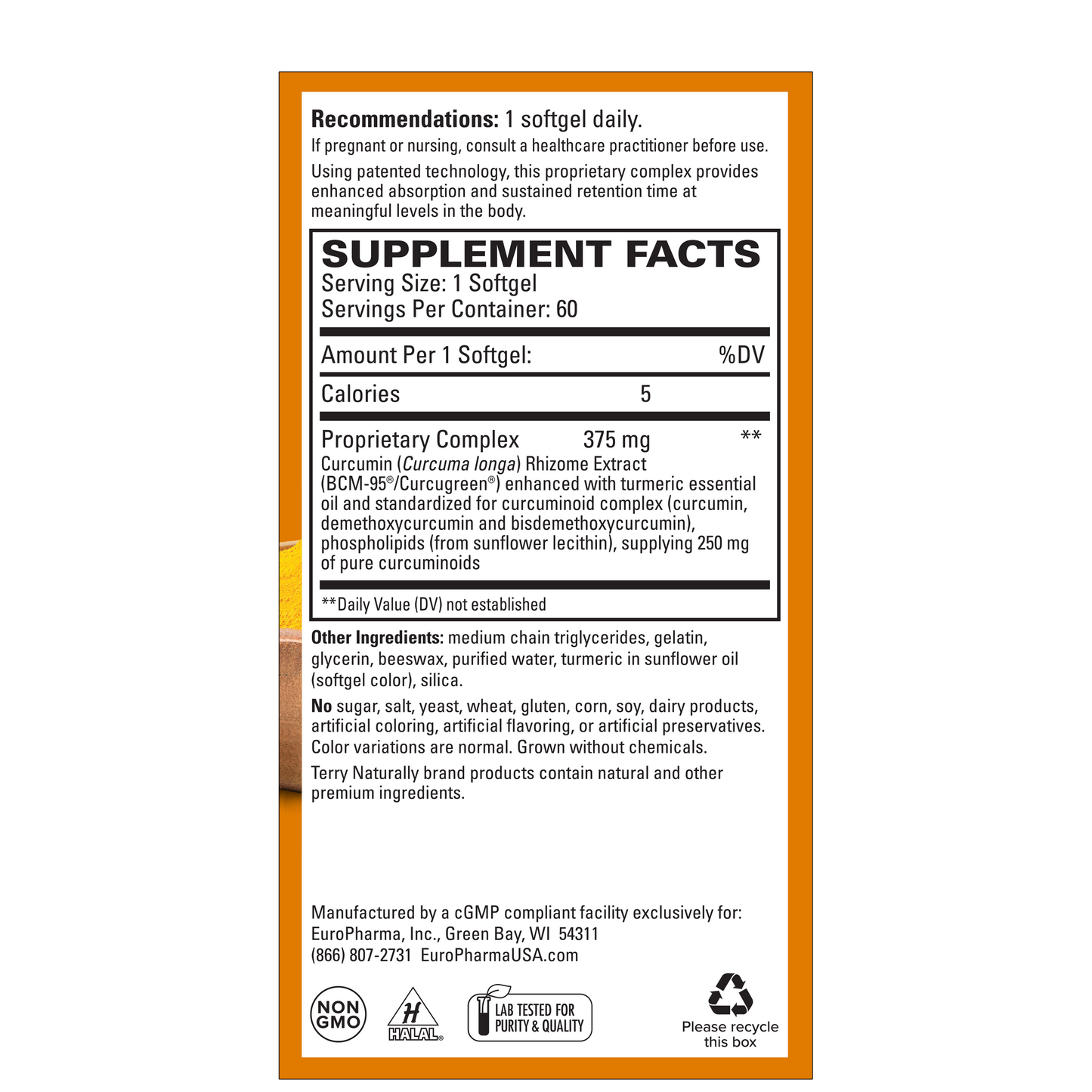 Terry Naturally CuraMed 375 mg 60 Softgels