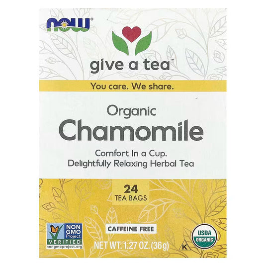 Organic Real Tea - Chamomile - Caffeine Free 24 Tea Bags by NOW Foods