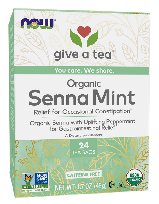 Senna Mint Tea, Organic 24 Tea Bags by NOW