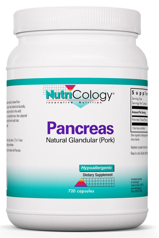 Pancreas Natural Glandular (Pork) 720 Vegicaps by Nutricology best price