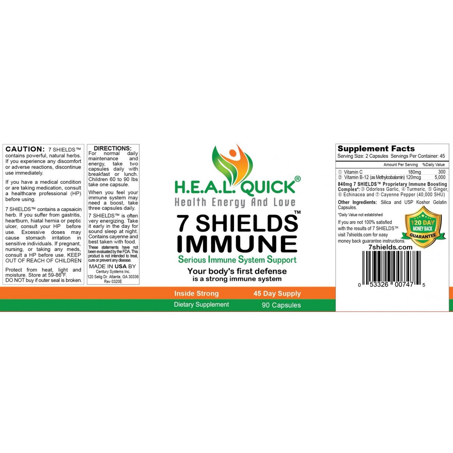 H.E.A.L. Quick 7 Shields Immune 90 Capsules