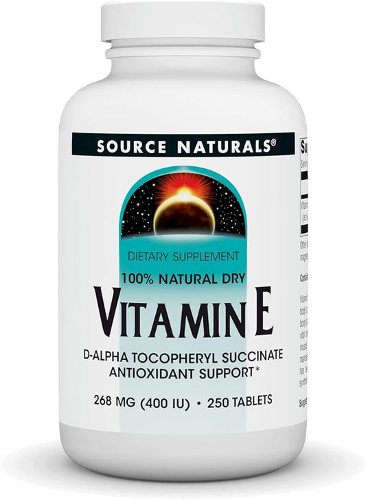 Vitamin E, 400 IU 250 Tablets by Source Naturals