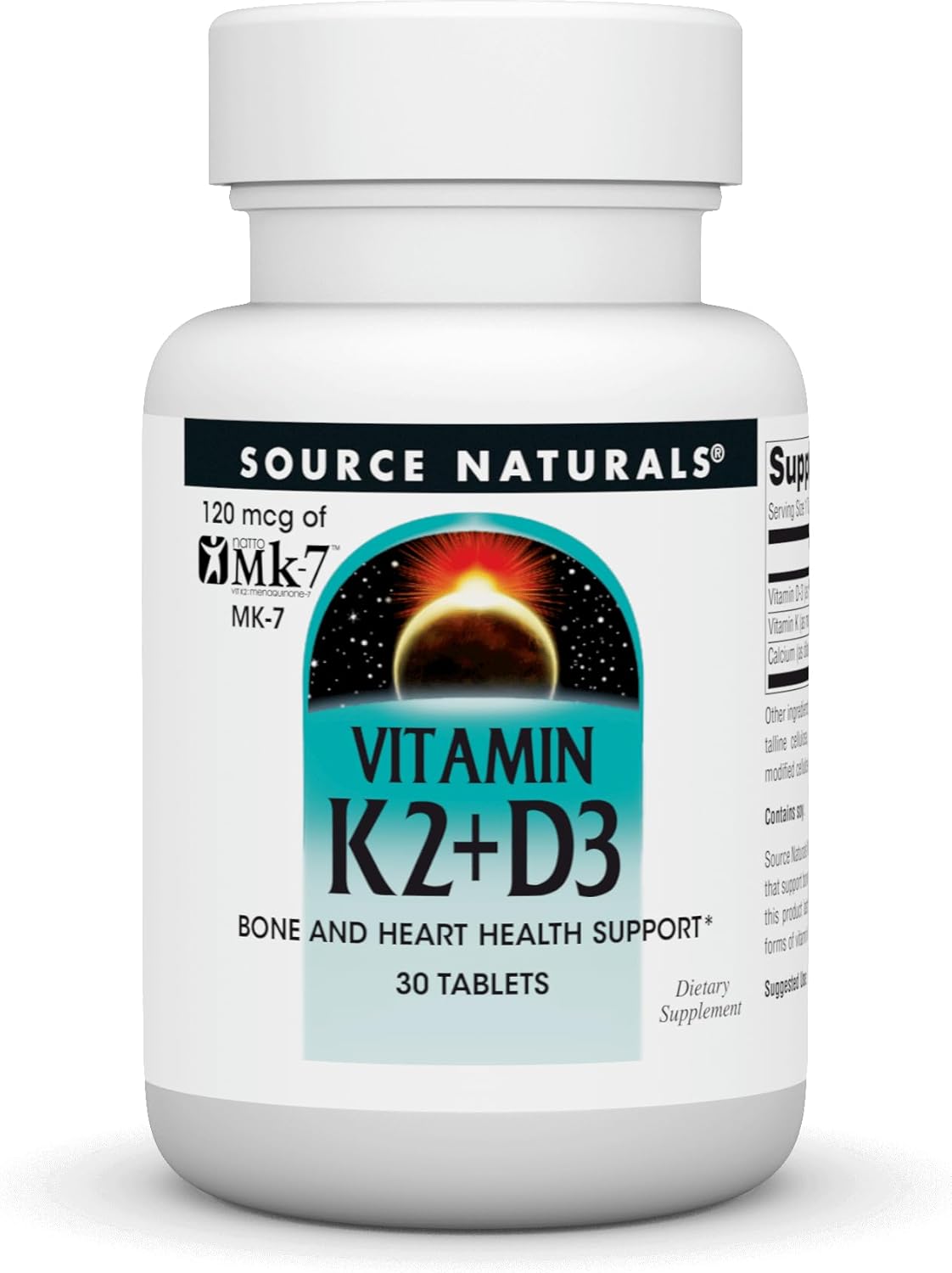 Vitamin K2+D3, 30 Tablets by Source Naturals