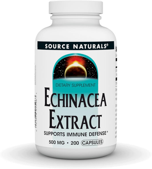 Echinacea Extract, 500 mg, 200 Capsules by Source Naturals