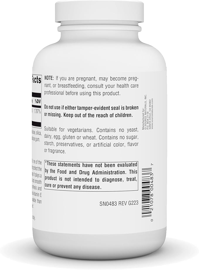 Vitamin E, 400 IU 250 Tablets by Source Naturals