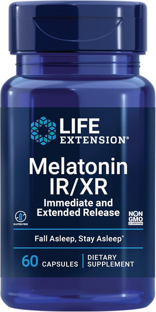 Melatonin IR/XR, 60 Capsules (1.5 mg per Capsule) by Life Extension
