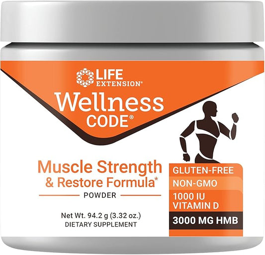 Wellness Code, Muscle Strength & Restore Formula Powder, 3.32 oz (94.2 g) by Life Extension