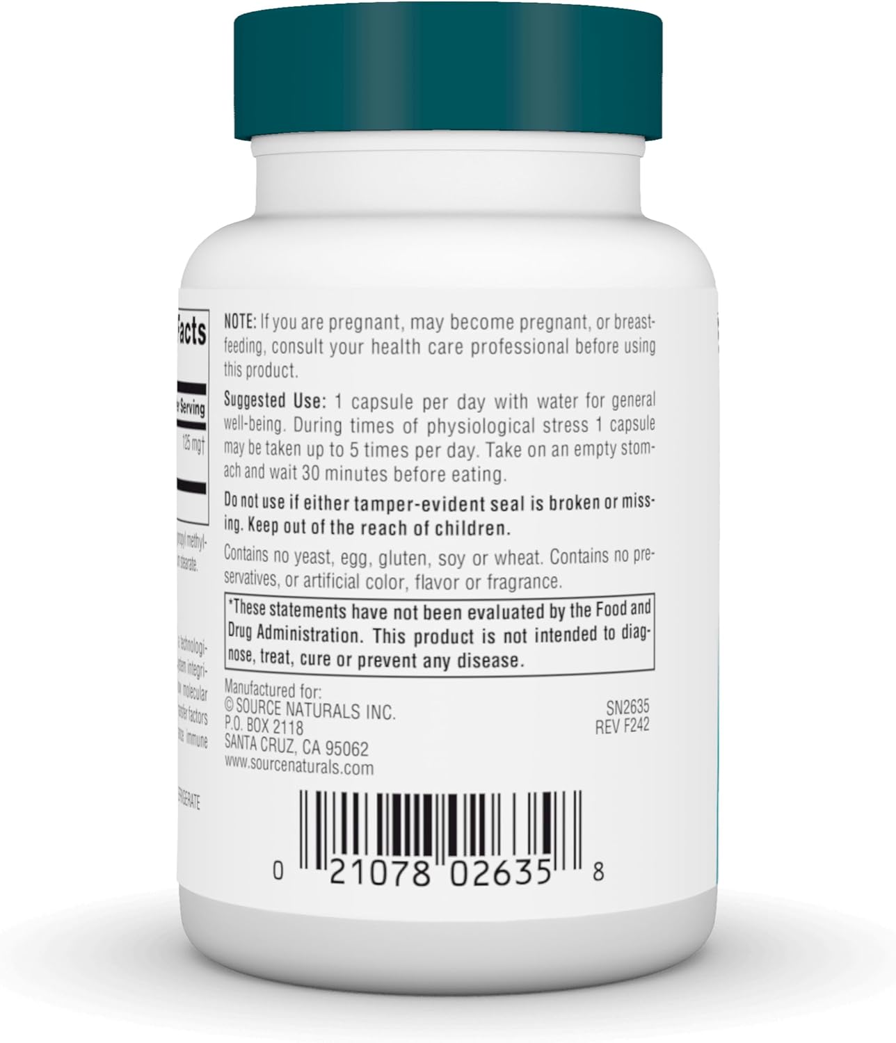 Wellness Transfer Factor, 125 mg, 60 Vegetarian Capsules by Source Naturals