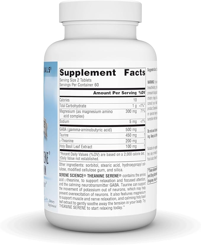 Theanine Serene with Magnesium 120 Tablets