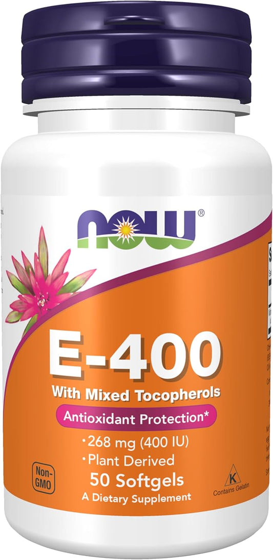 E-400 - 268 mg (400 IU), 50 Softgels by NOW