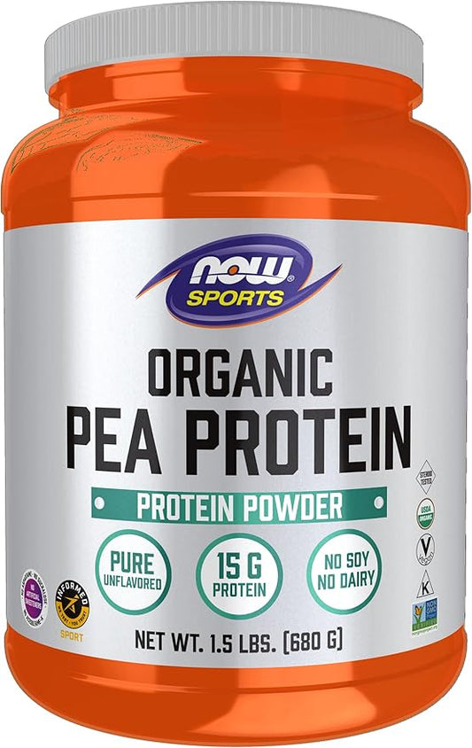 Organic Pea Protein Powder, Pure Unflavored, 1.5 lbs (680 g) by NOW