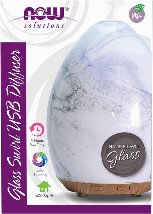 Ultrasonic Glass Swirl USB Oil Diffuser by NOW