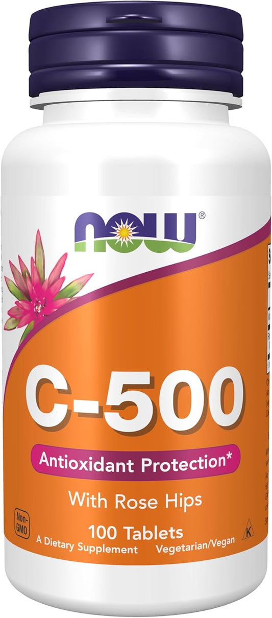 Vitamin C-500 with Rose Hips, Antioxidant Protection*, 100 Tablets by NOW