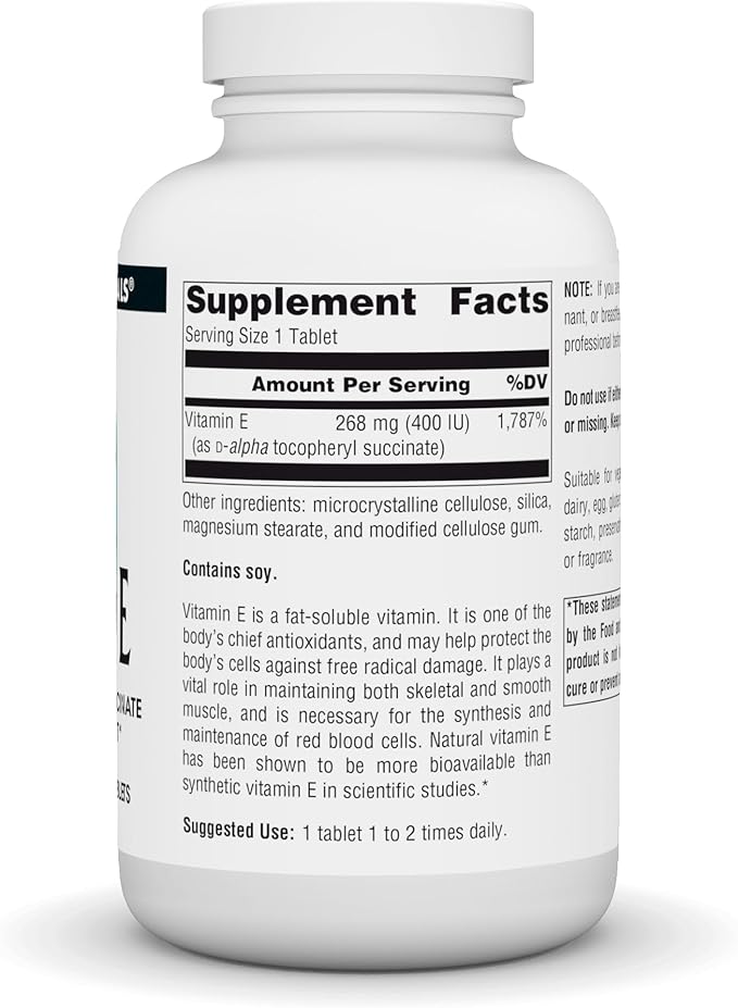 Vitamin E, 400 IU 250 Tablets by Source Naturals