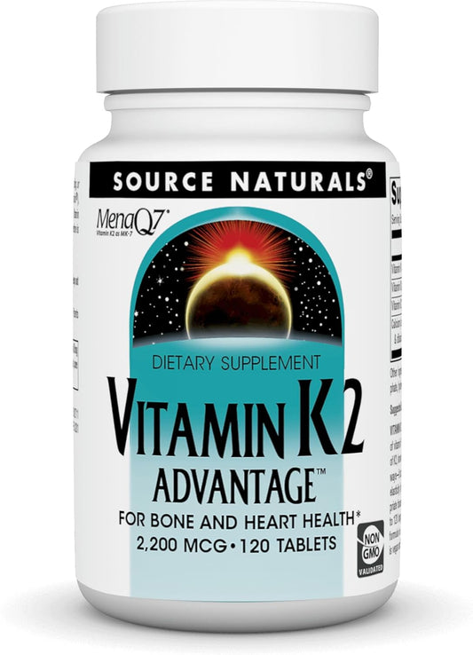 Vitamin K2 Advantage, 2,200 mcg, 120 Tablets by Source Naturals