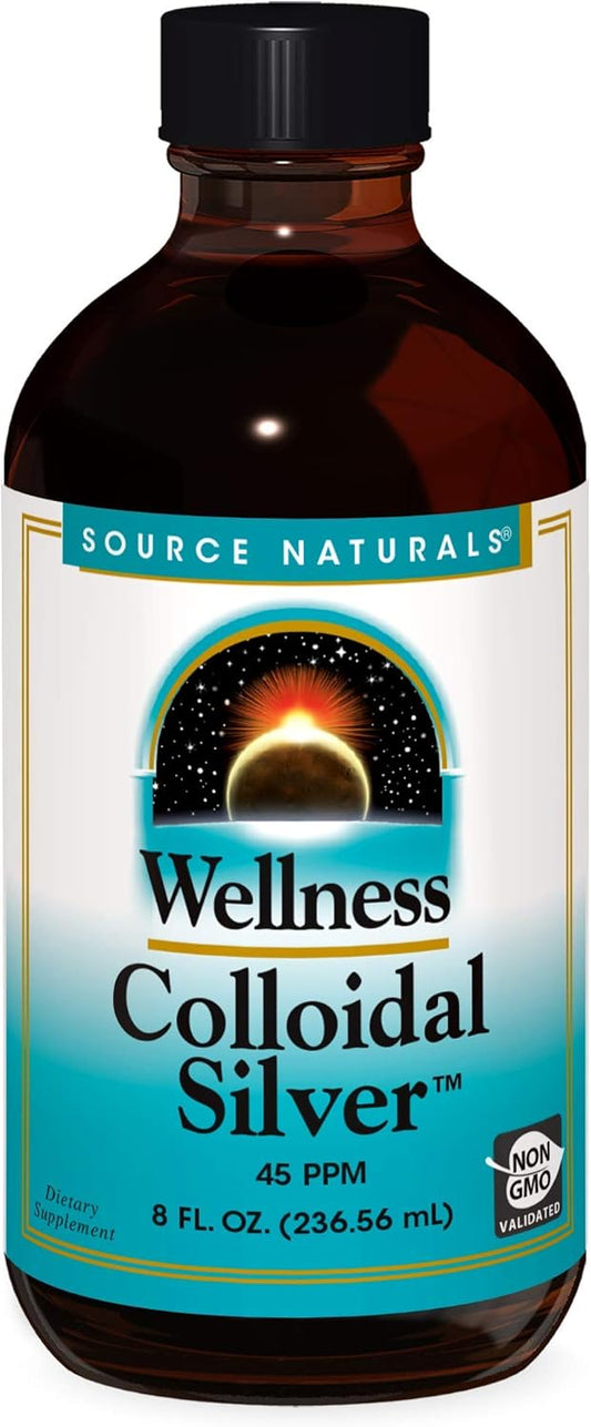 Wellness Colloidal Silver 45 ppm- 8 Fluid oz by Source Naturals