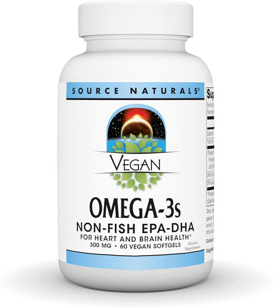 Vegan Omega-3s, Non-Fish EPA-DHA, 300 mg, 60 Vegan Softgels by Source Naturals